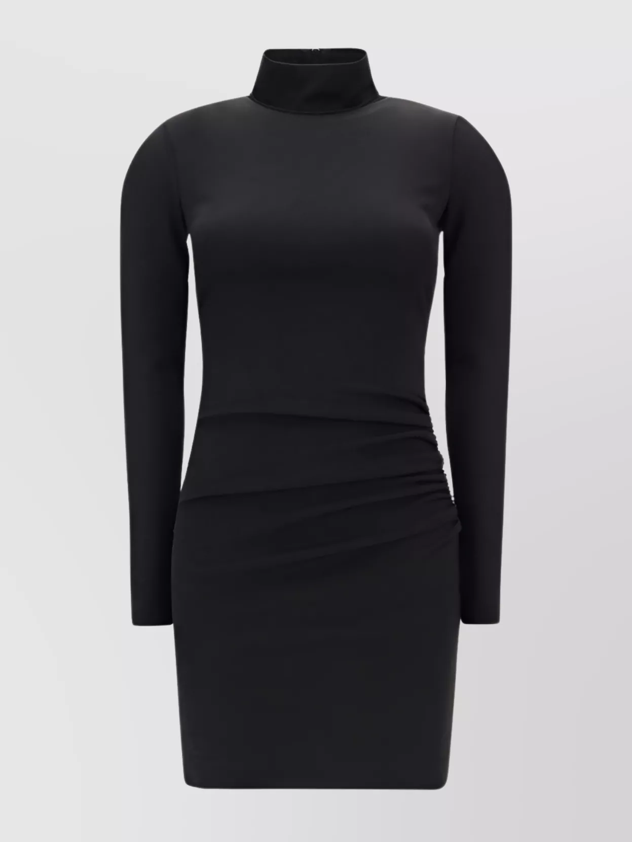 Shop Dolce & Gabbana Sheath Mini Dress With Turtleneck And Ruched Detailing
