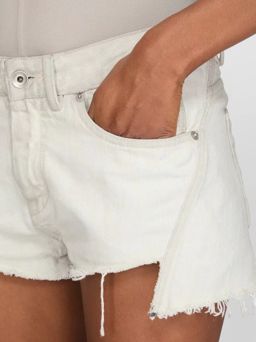 Rick Owens Denim Mid-Rise Straight-Leg Cutoff Shorts