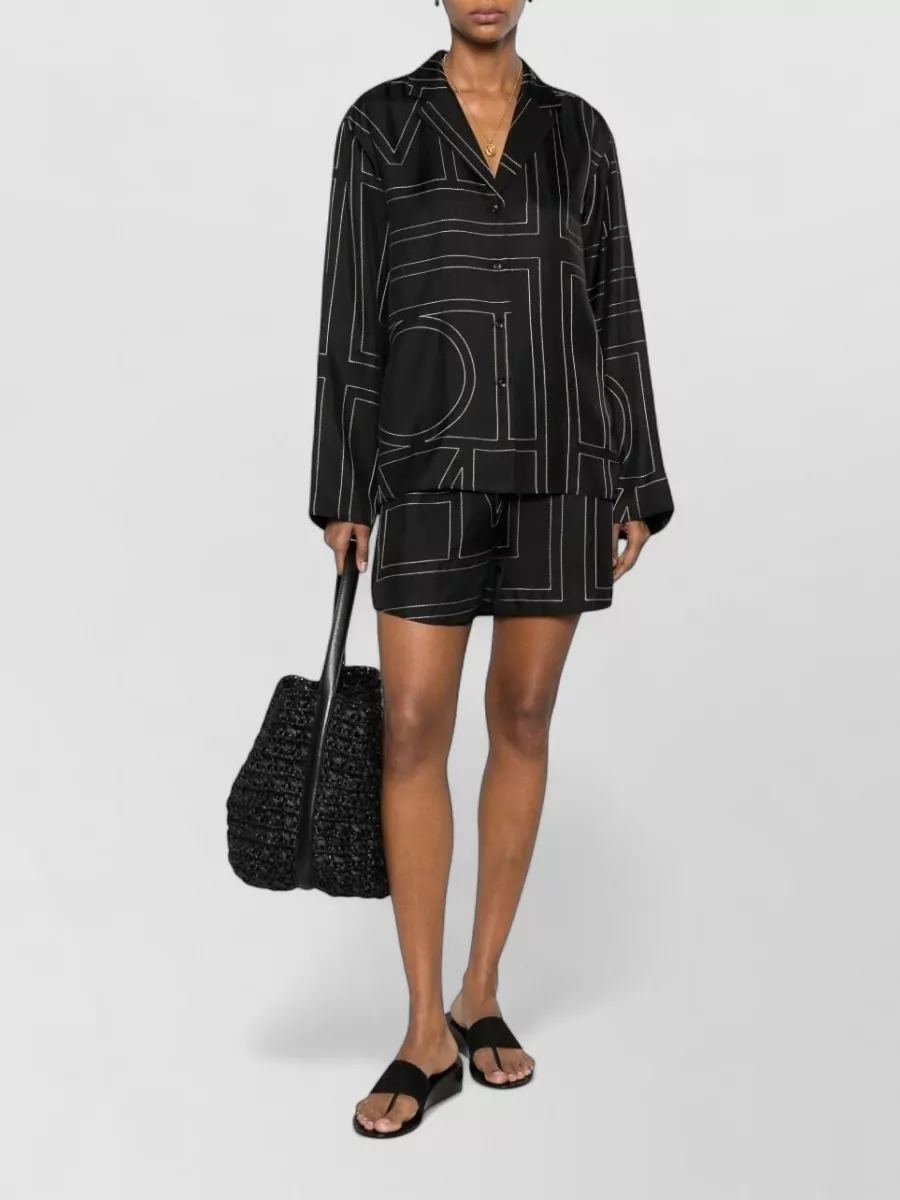 Totême Silk Printed Pajama Shorts
