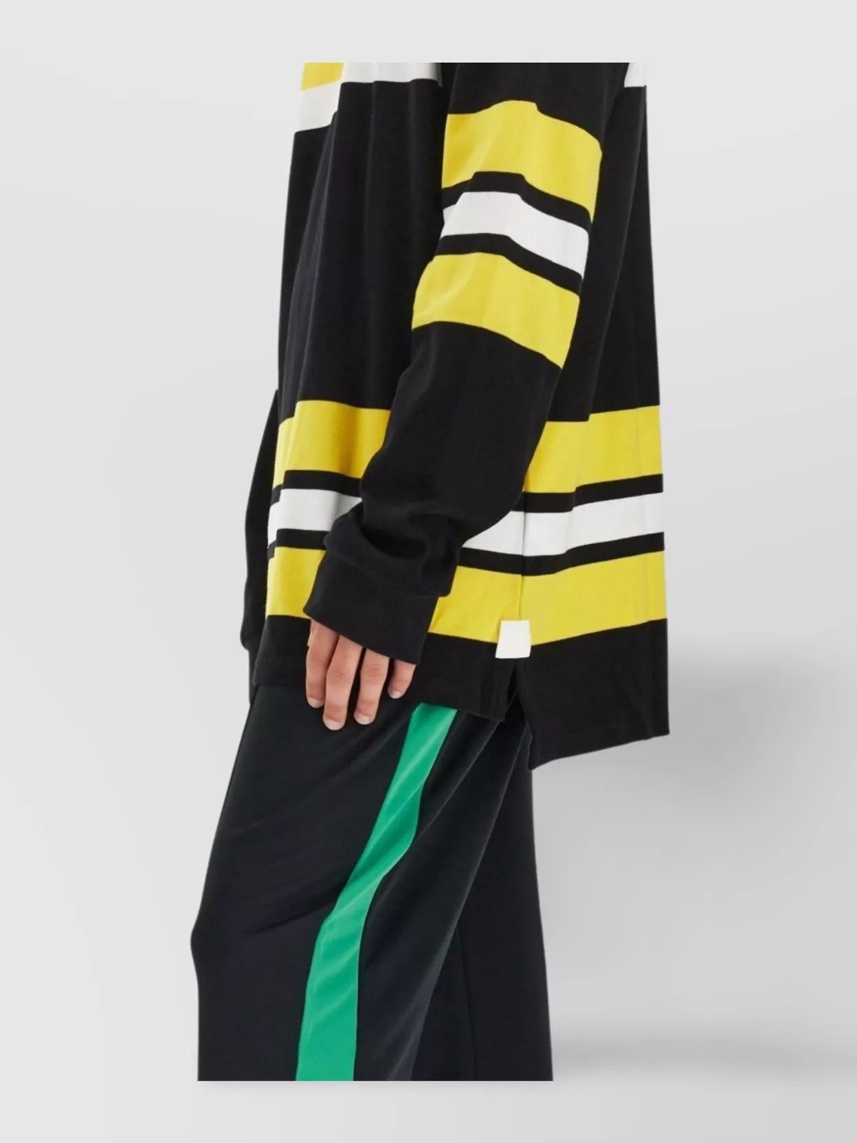 Shop Wales Bonner Oversized Striped Pattern Polo Shirt