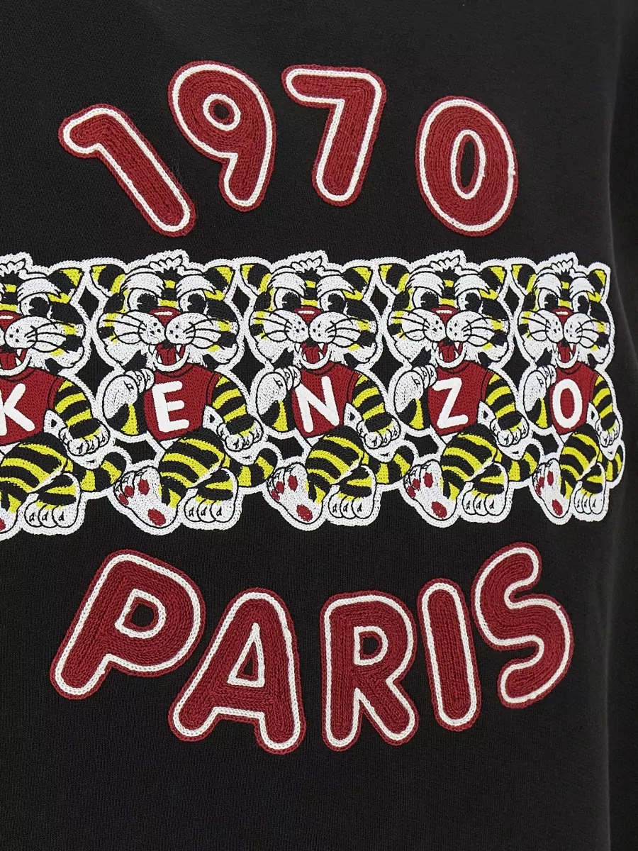 Kenzo Tiger Embroidery Crew Neck Sweatshirt