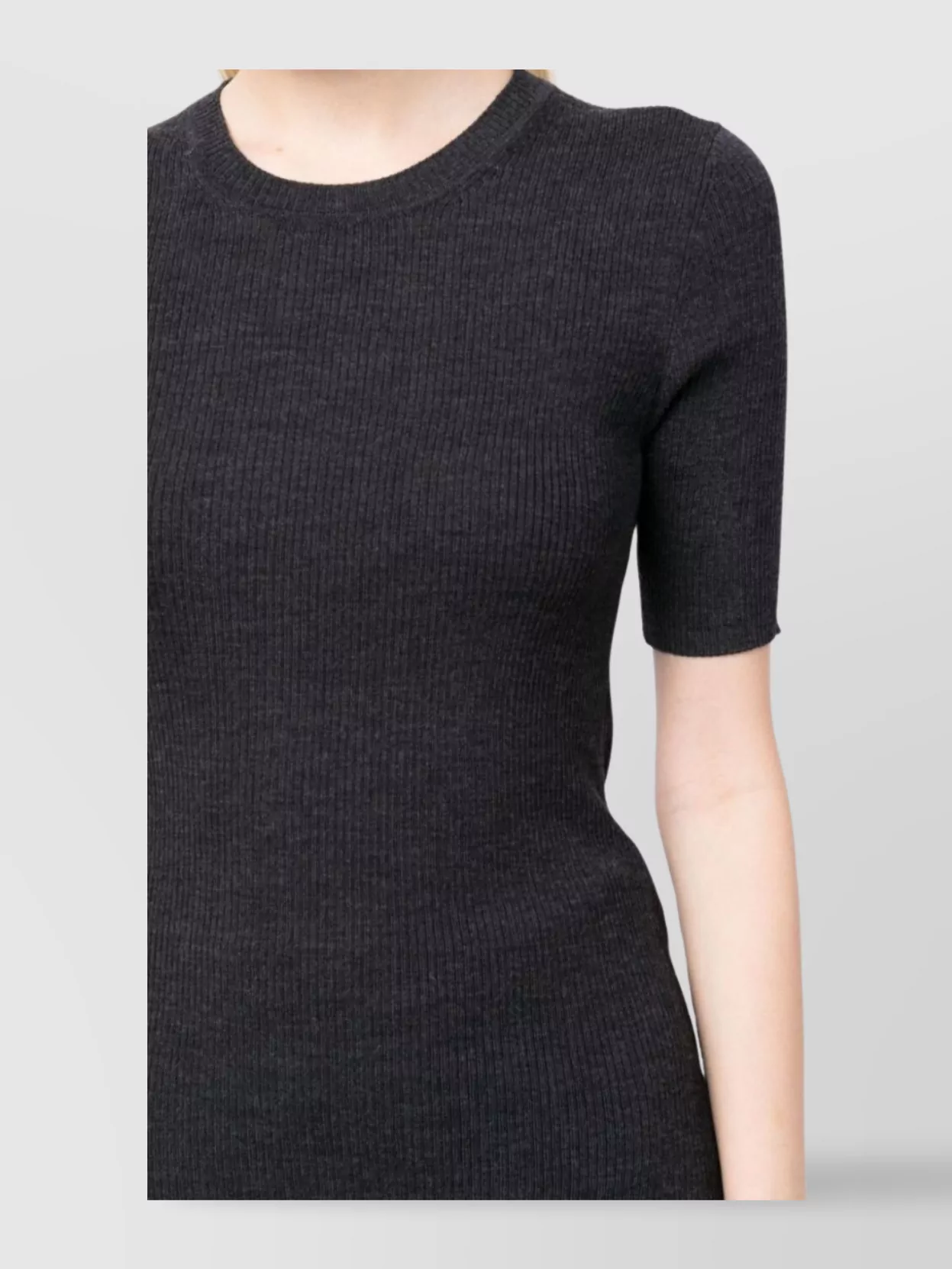 P.a.r.o.s.h . Leila Ribbed-knit Wool Top In Black