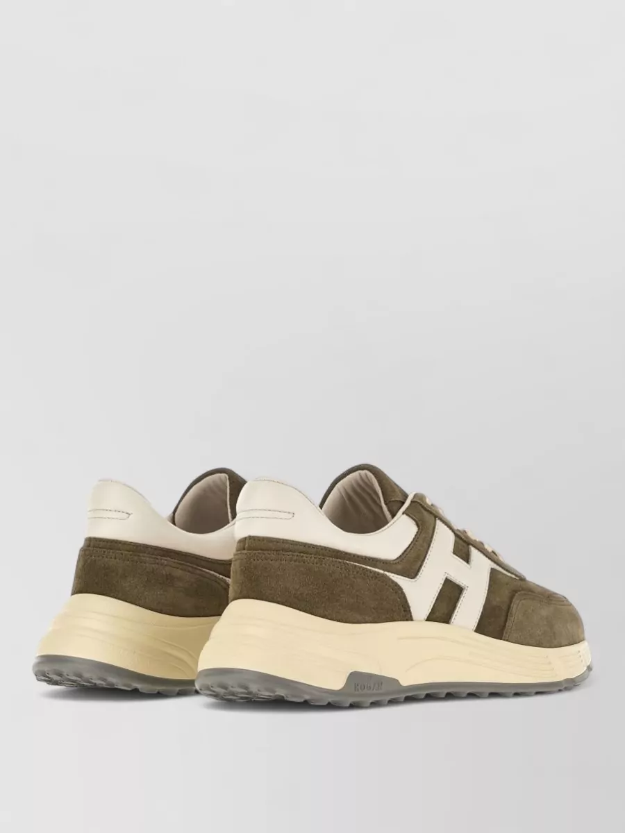 Hogan Hyperlight Leather Sneakers Round Toe Stitching