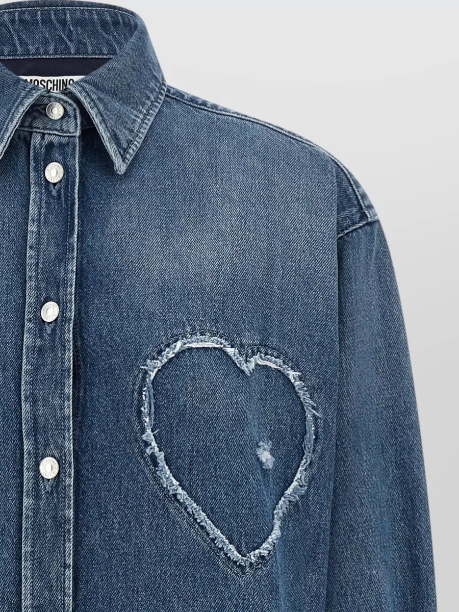 Moschino Heart Patch Shirt Collared Long Sleeves