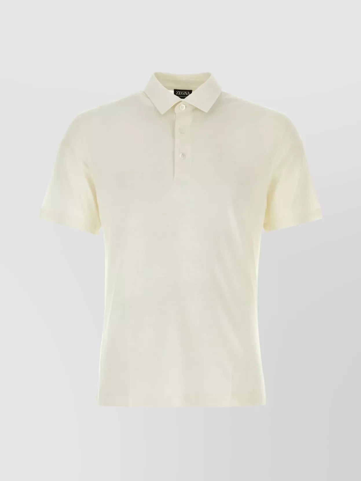 Shop Zegna Wool Piquet Polo With Short Sleeves And Ribbed Collar