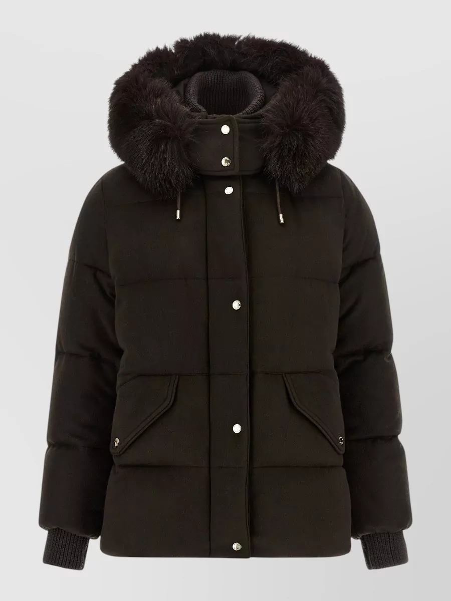 Moorer wool cashmere quilted down coat