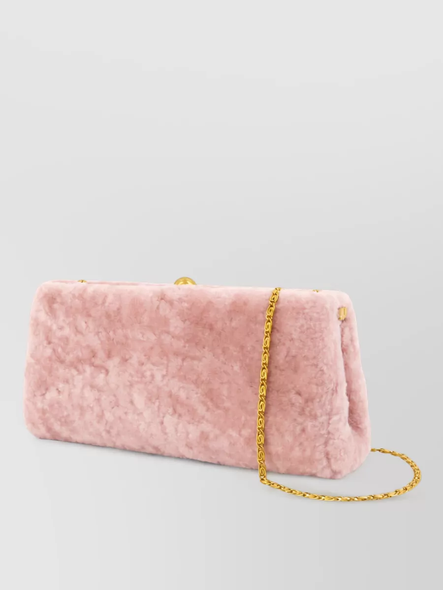 By Malene Birger shearling leather clutch bag