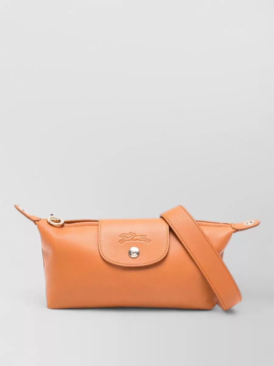 Longchamp Stylish Shoulder Bag Adjustable Strap In Brown