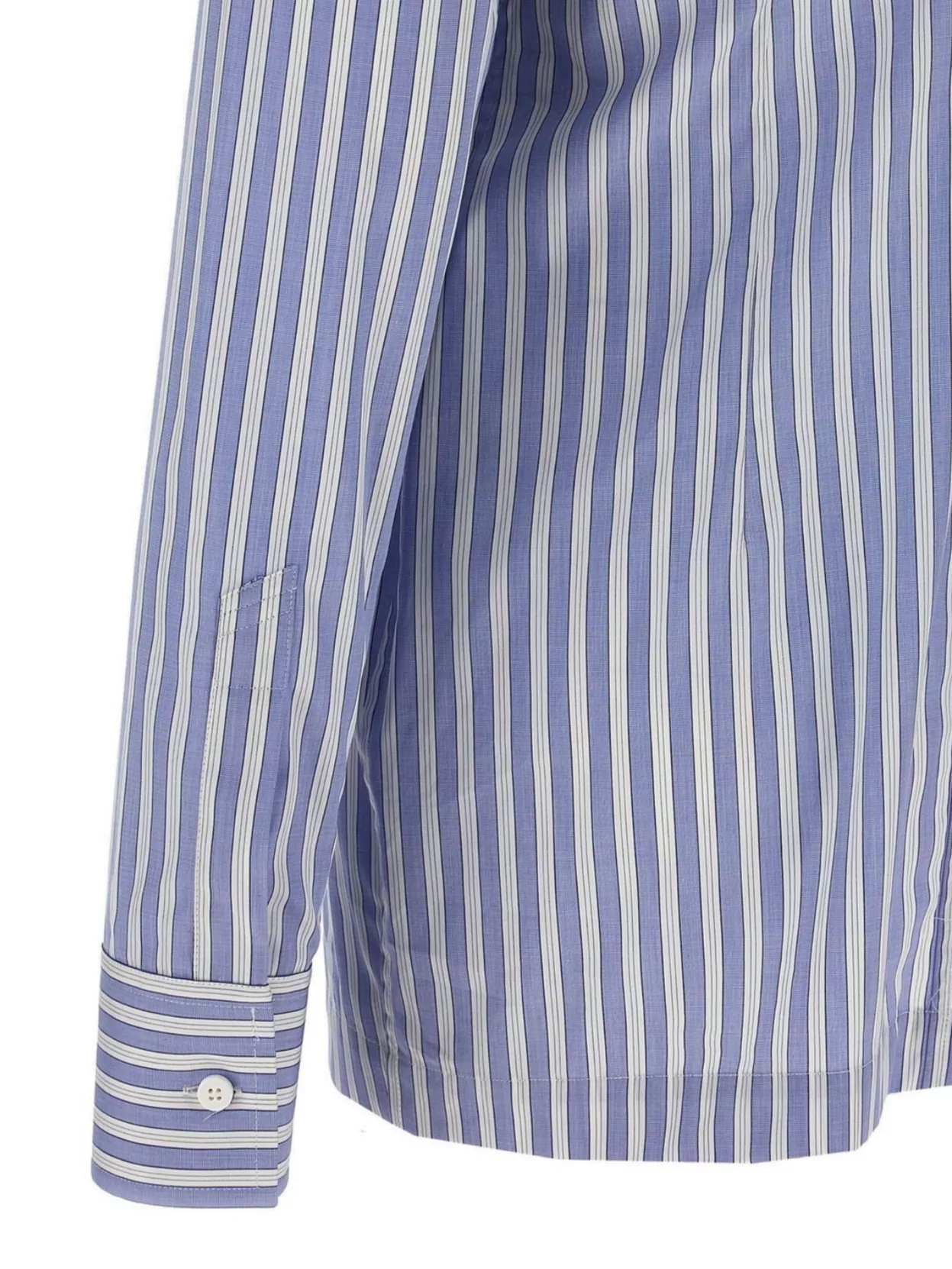 Attico Striped Shirt With Cuffed Long Sleeves In Multi