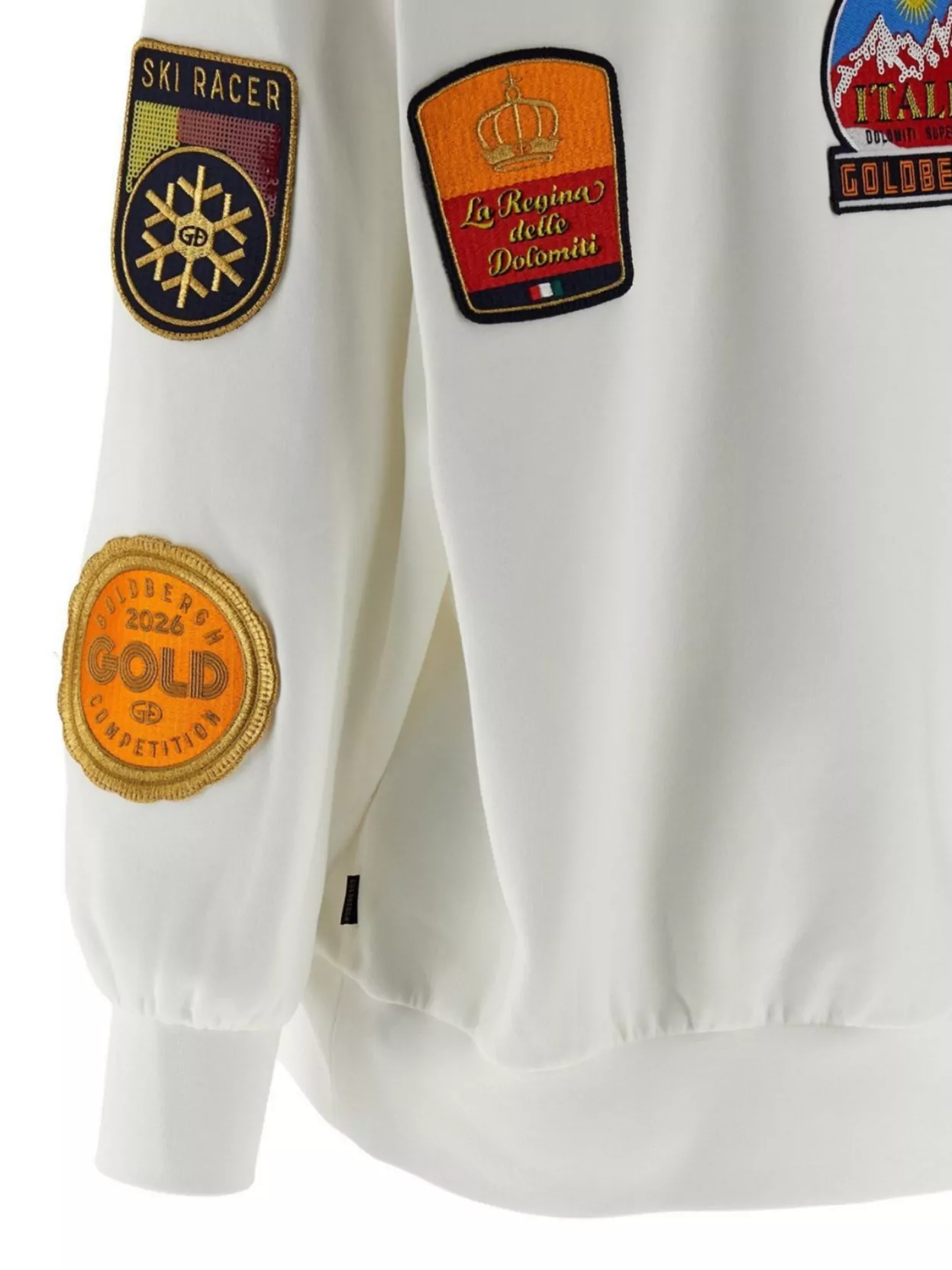 Goldbergh High Neck Sweatshirt Embroidered Patches In White