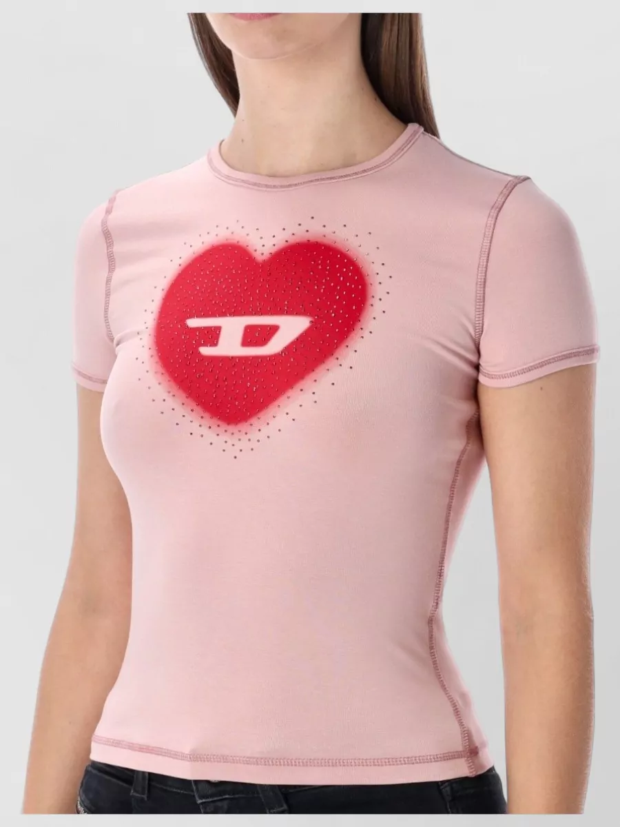 Diesel Heart Graphic Short Sleeve Top