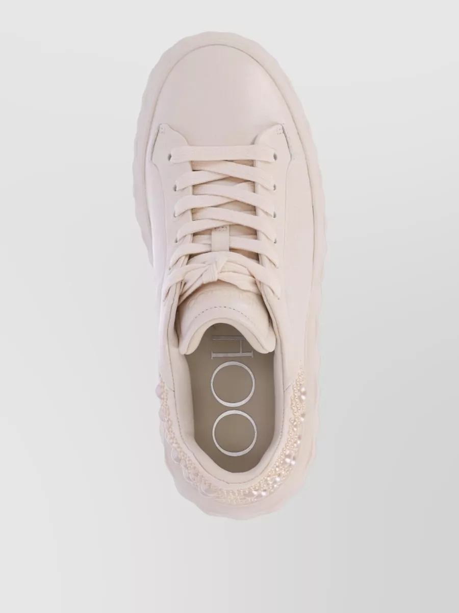 Jimmy Choo Leather Low Top Lace Up Sneakers