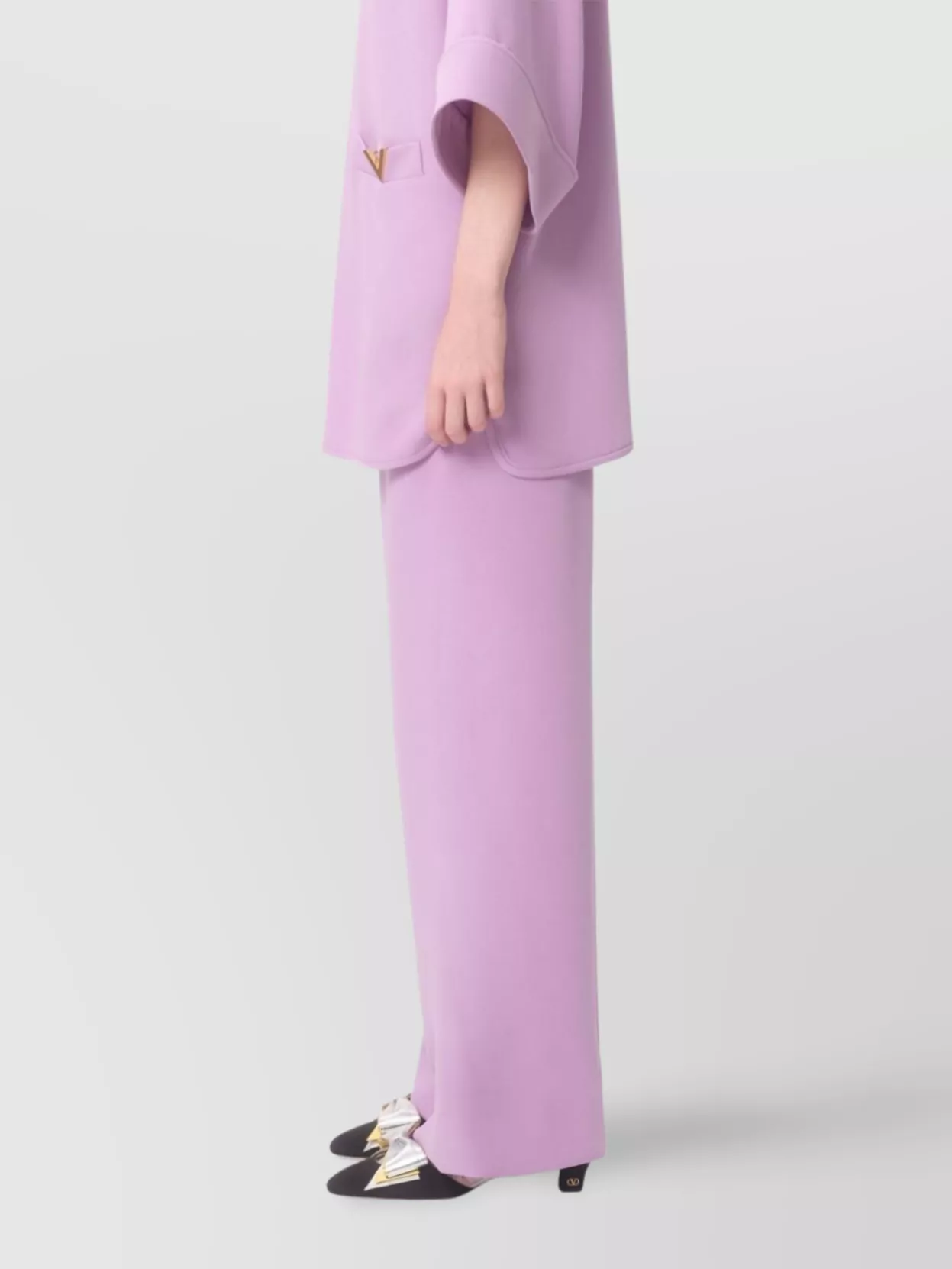 Valentino Wide-Leg Silk Trousers With Elasticated Waistband
