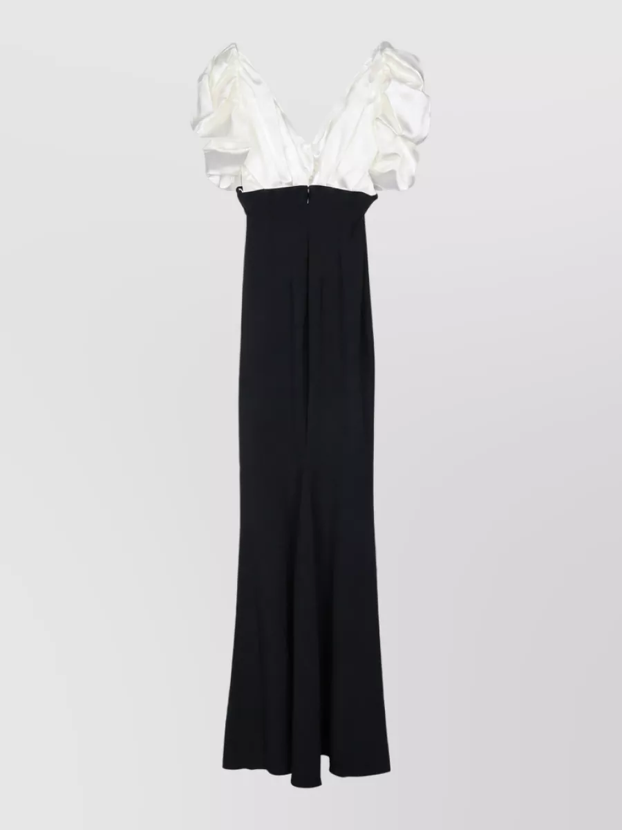 Elisabetta Franchi Long puff-sleeve maxi dress