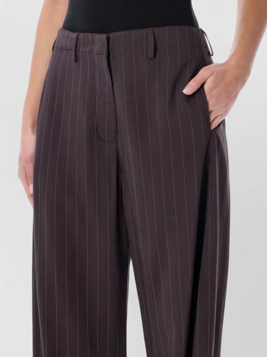 Magda Butrym Tailored Wide-Leg Pinstripe Trousers