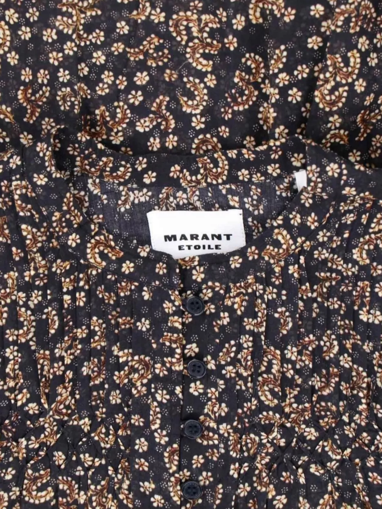 Isabel Marant Etoile Dress Floral Pattern Gathered Waist