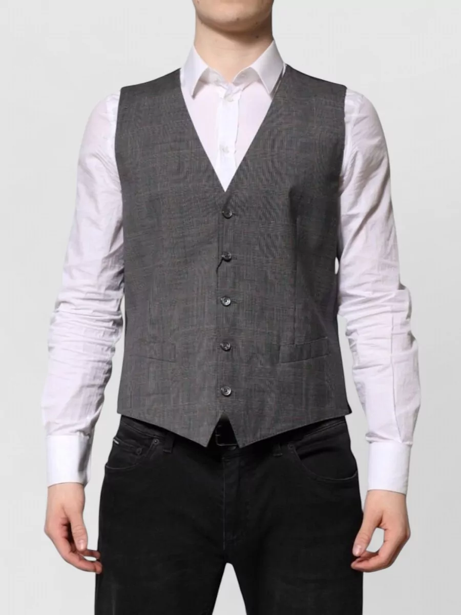 Dolce&Gabbana Virgin wool checked waistcoat