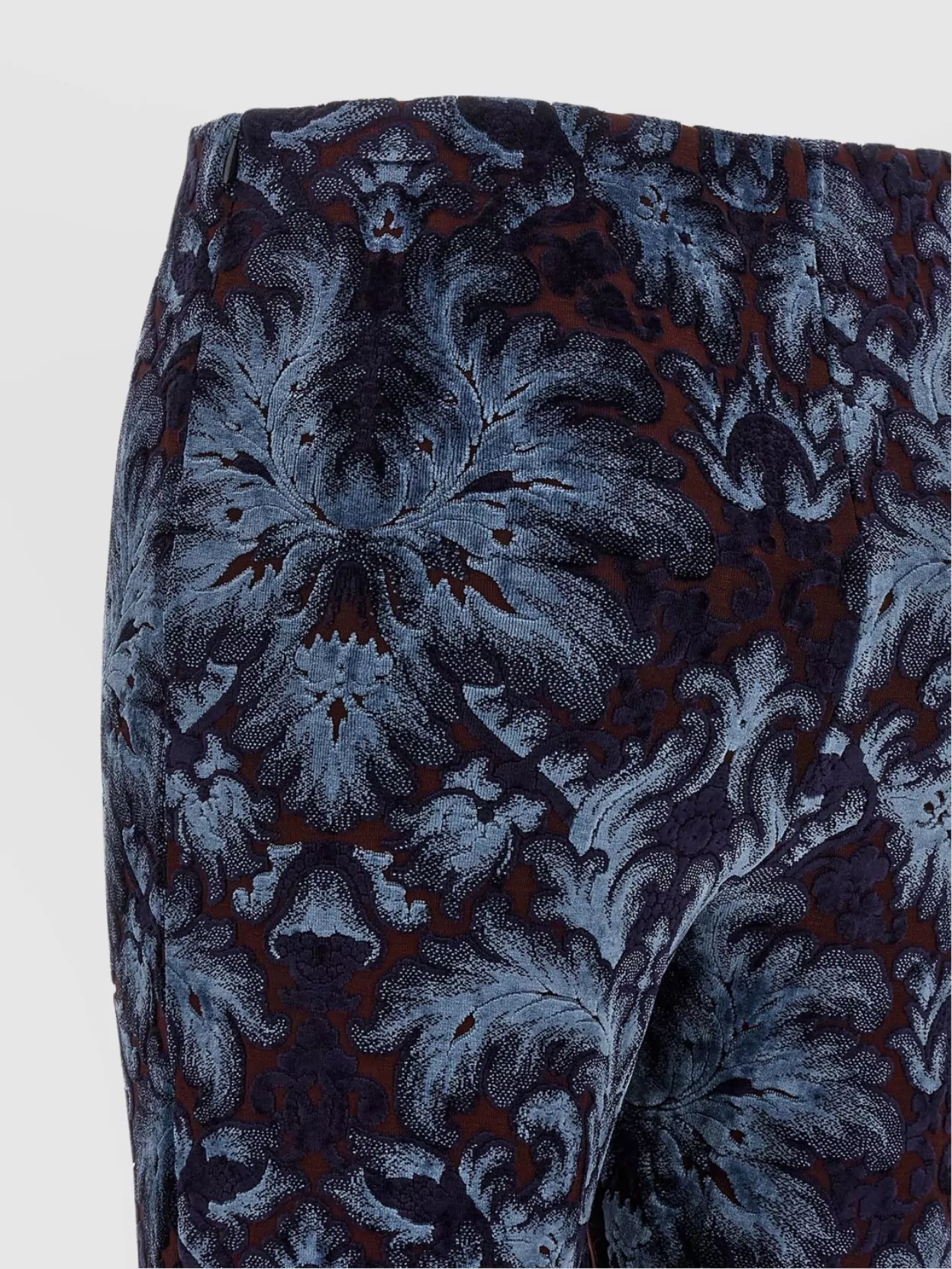 Etro Velvet Floral Flared High-Waist Trousers