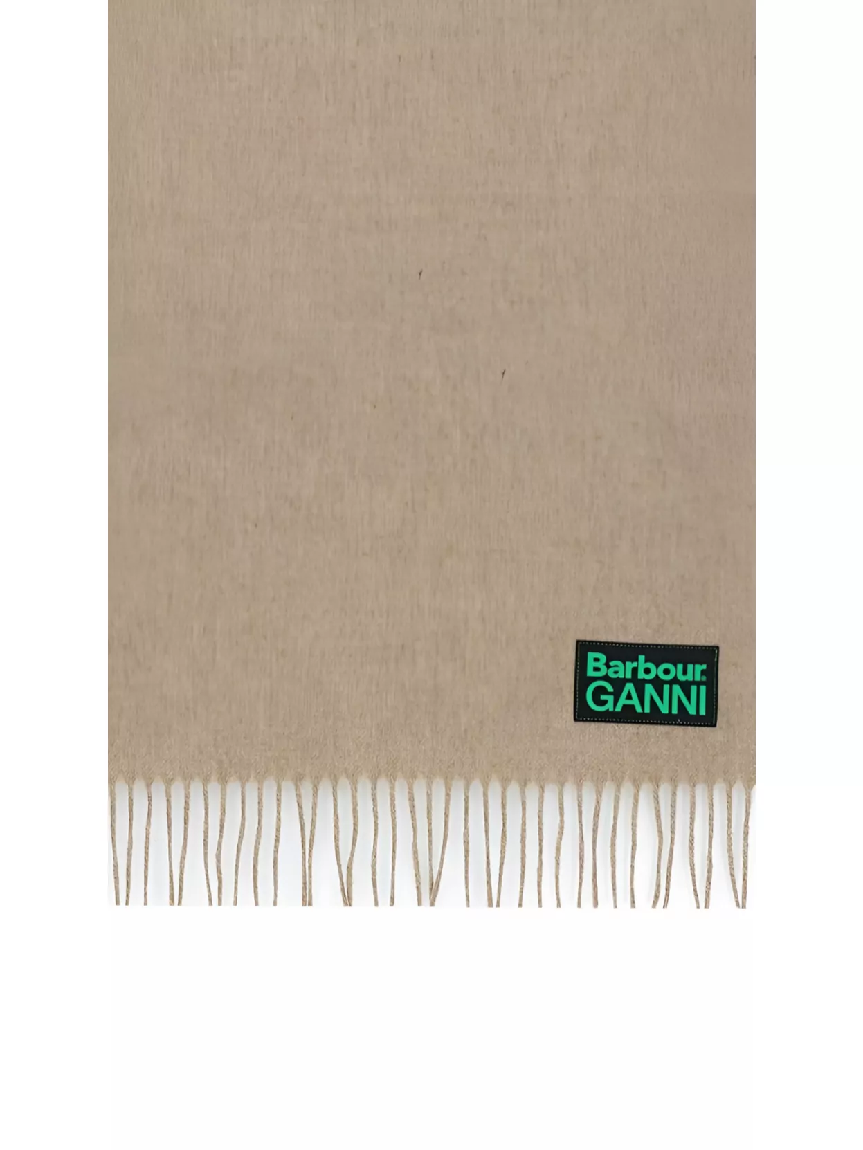 Barbour Wool Scarf X Ganni Fringed Edges