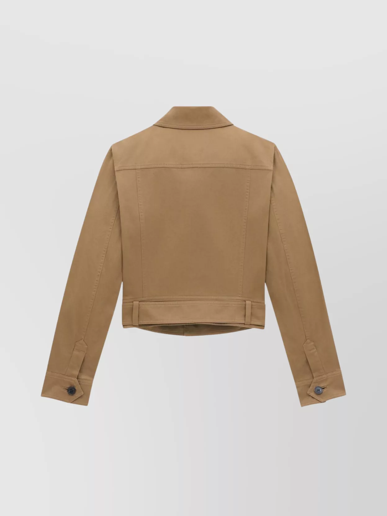 Saint Laurent Short Coat With Adjustable Belt And Pockets