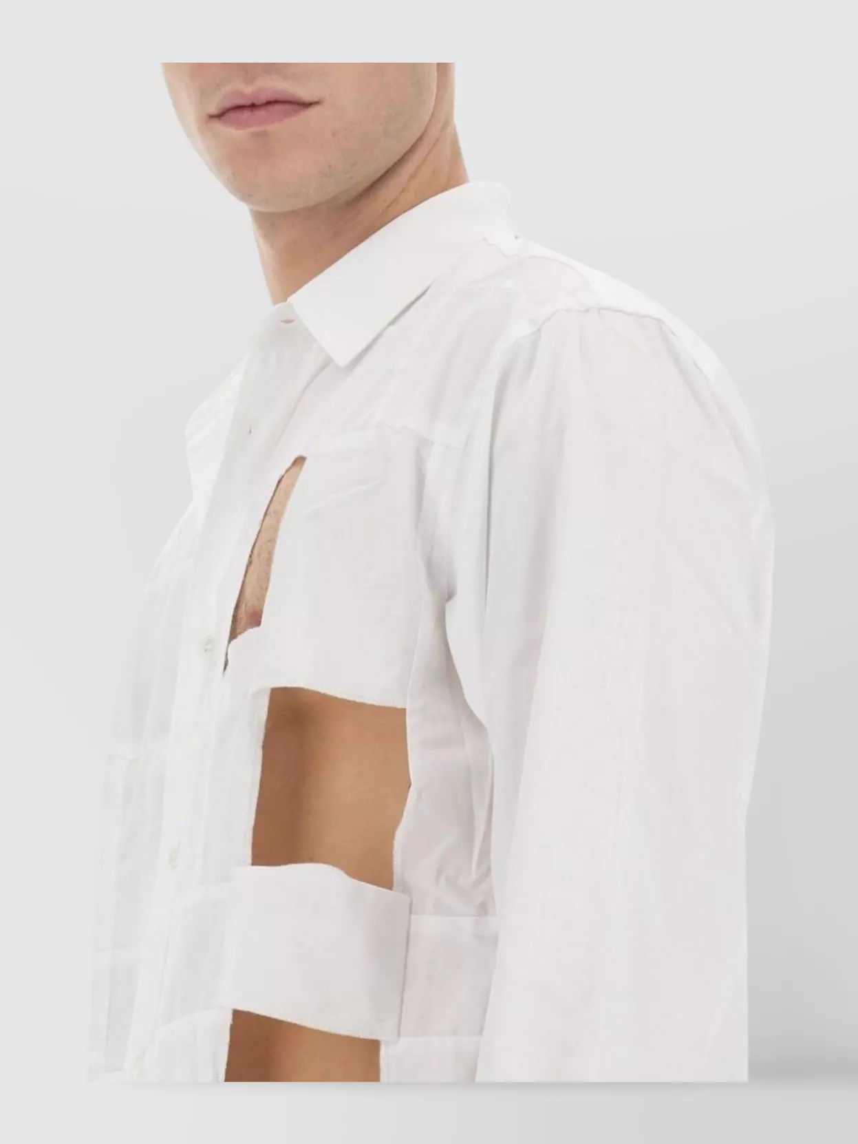 Comme Des Garçons Shirt With Button-Down Collar And Cut-Out Design