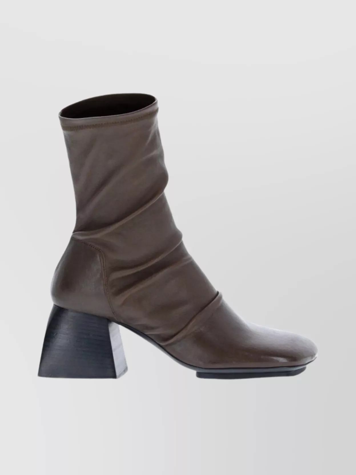 Uma Wang Ankle Boots With Block Heel And Ruched Design