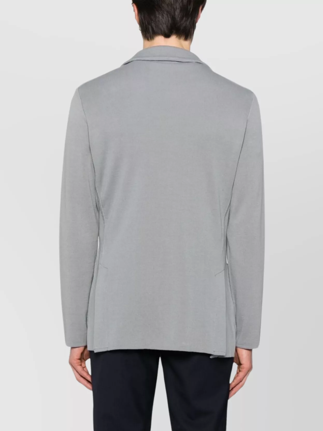 Lardini Medium Grey Cotton Jacket With Notched Lapels In Gray