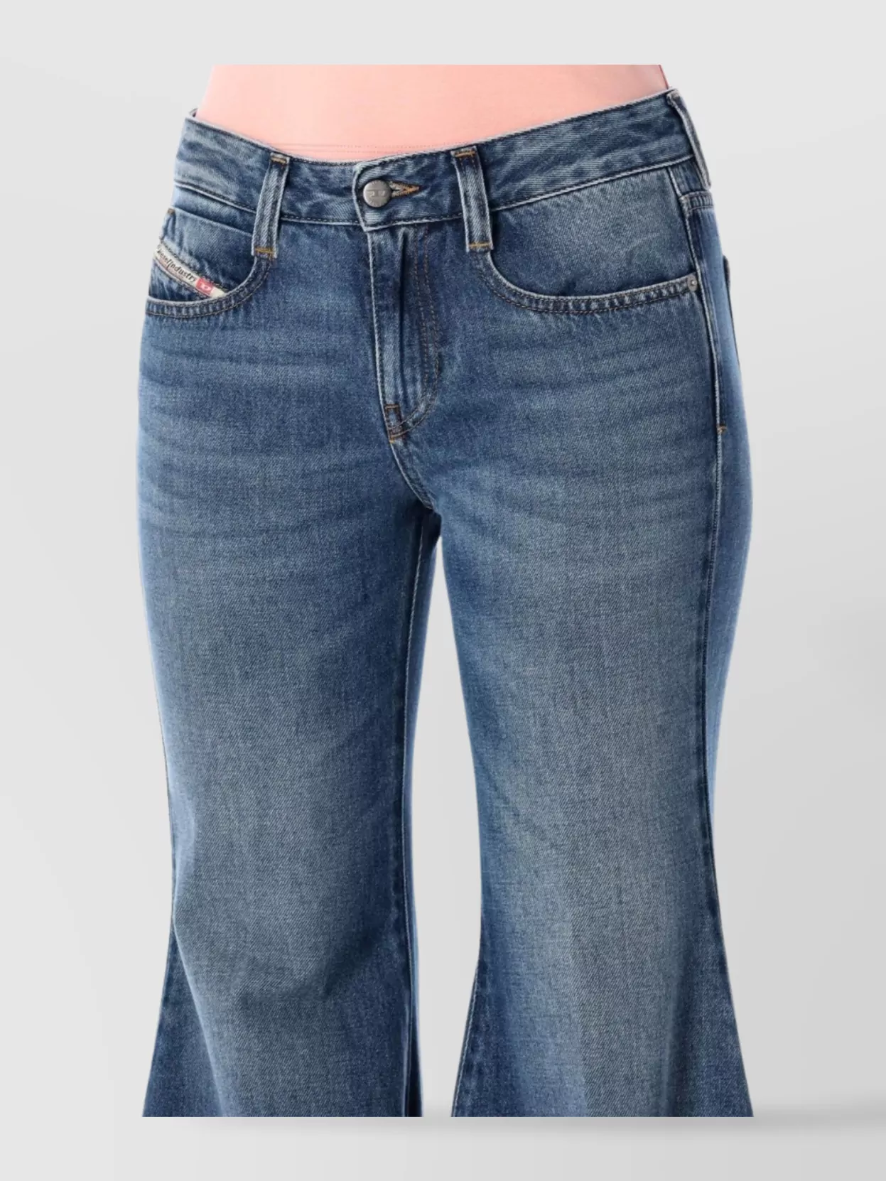 Diesel Flared Denim Trousers Five Pocket Style