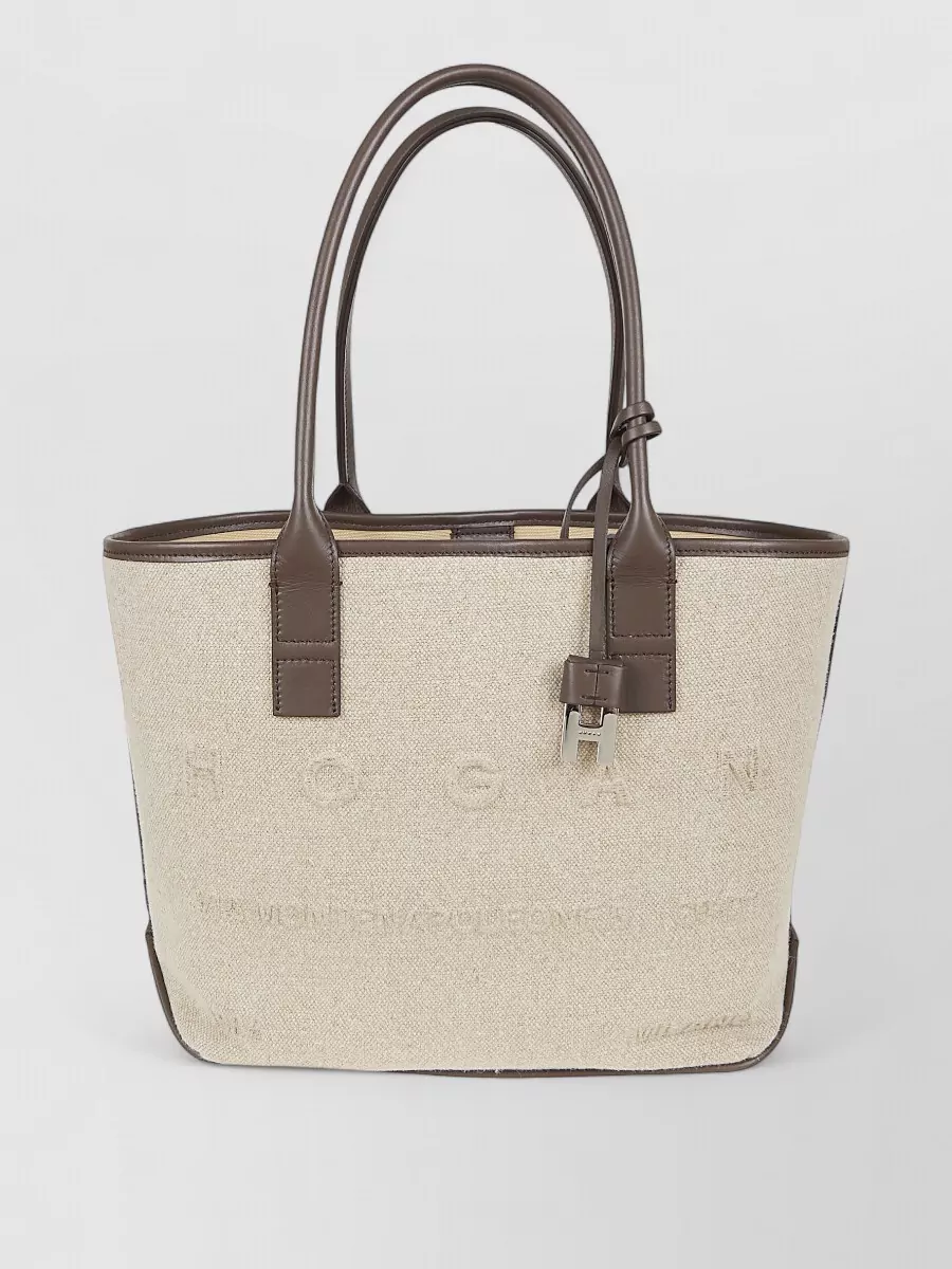 Hogan small linen tote bag