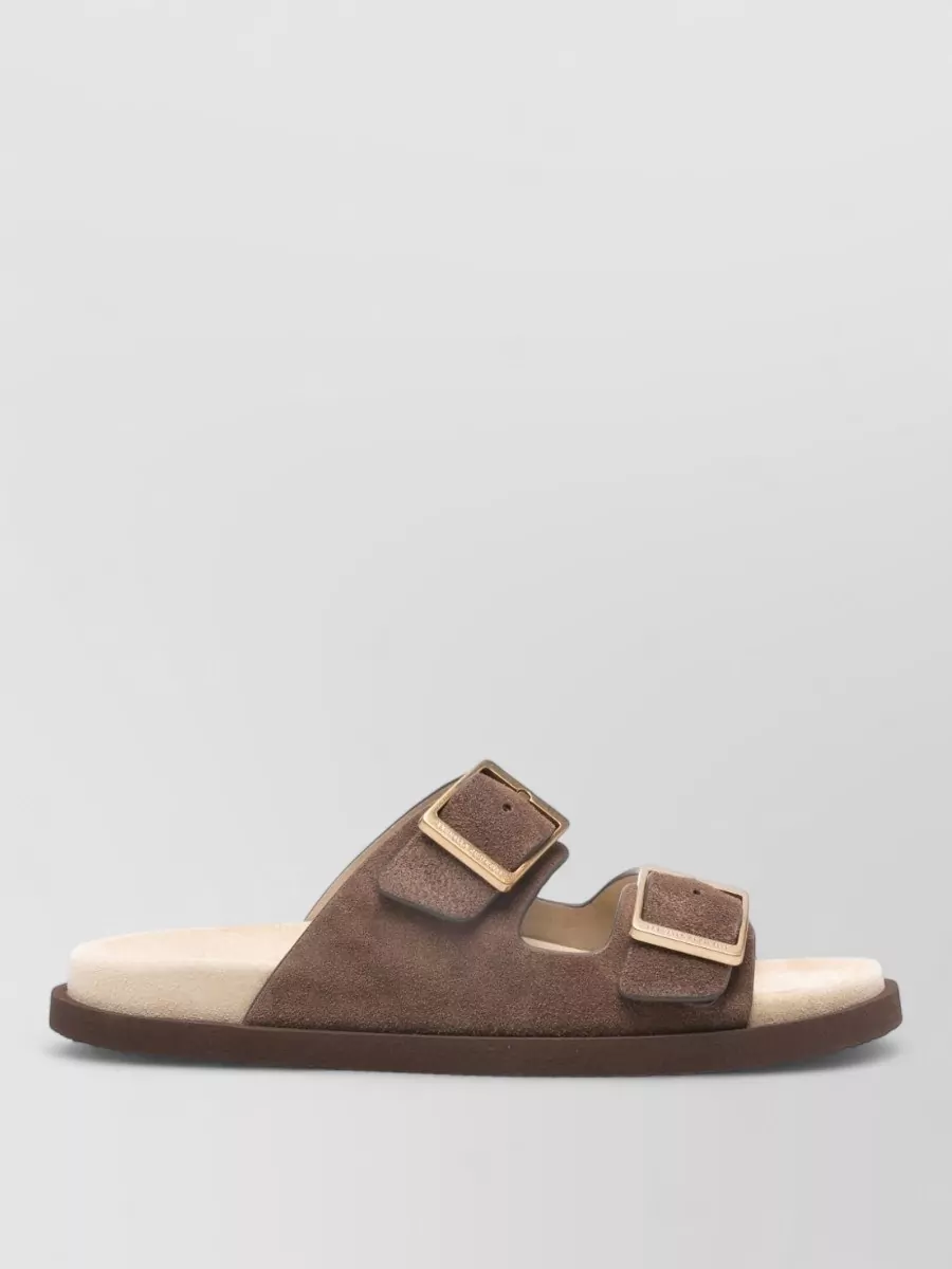 Brunello Cucinelli Leather Sandals Flat Sole Open Toe