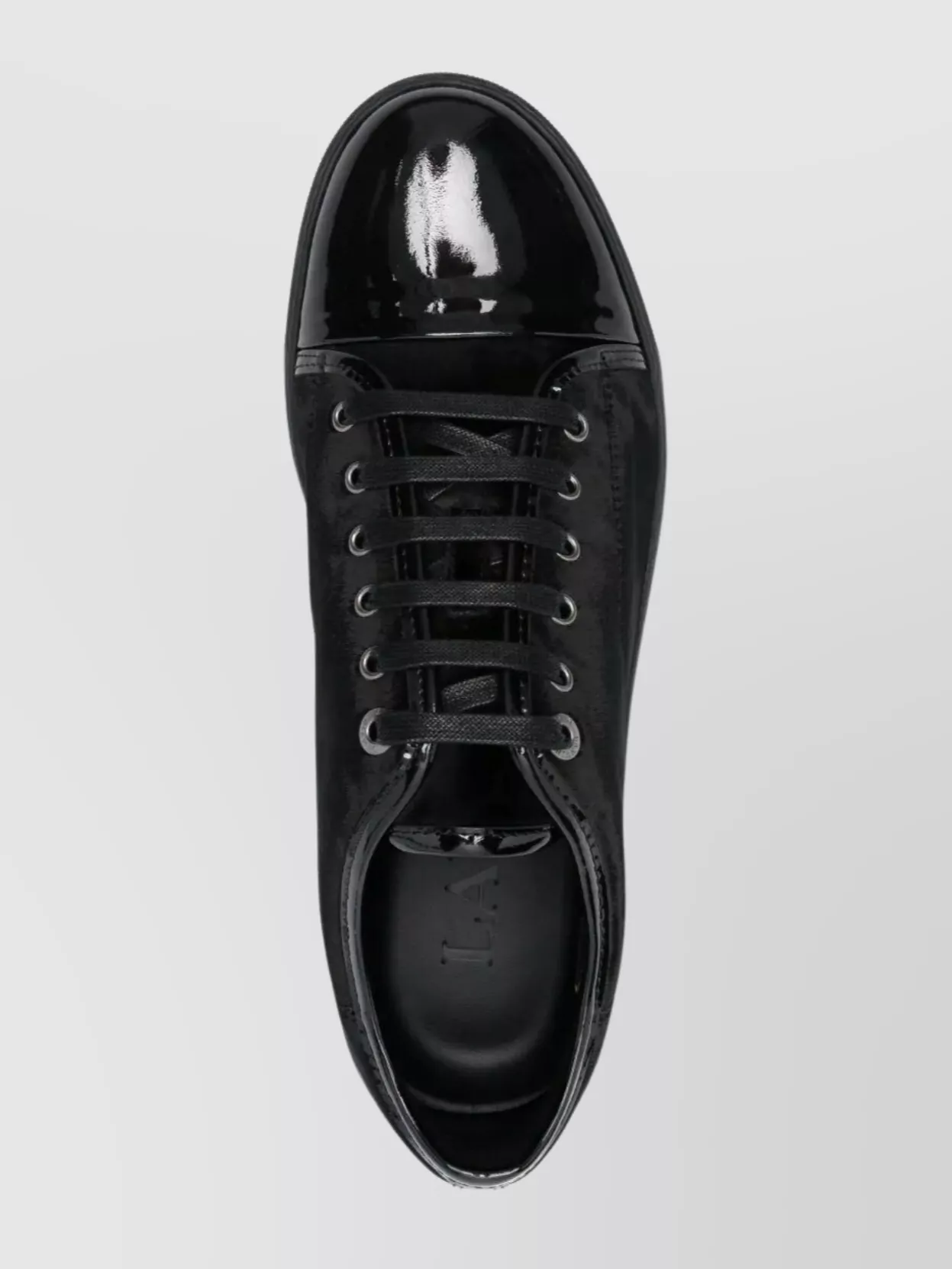 Lanvin Round Toe Velvet Sneakers With Rubber Sole