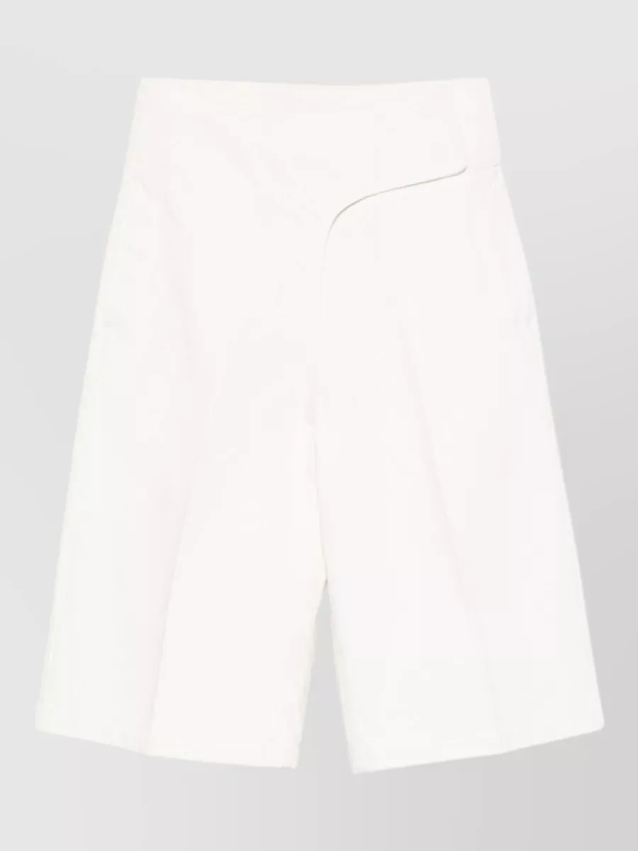 Ami Paris cotton high-rise wide-leg panelled knee-length shorts