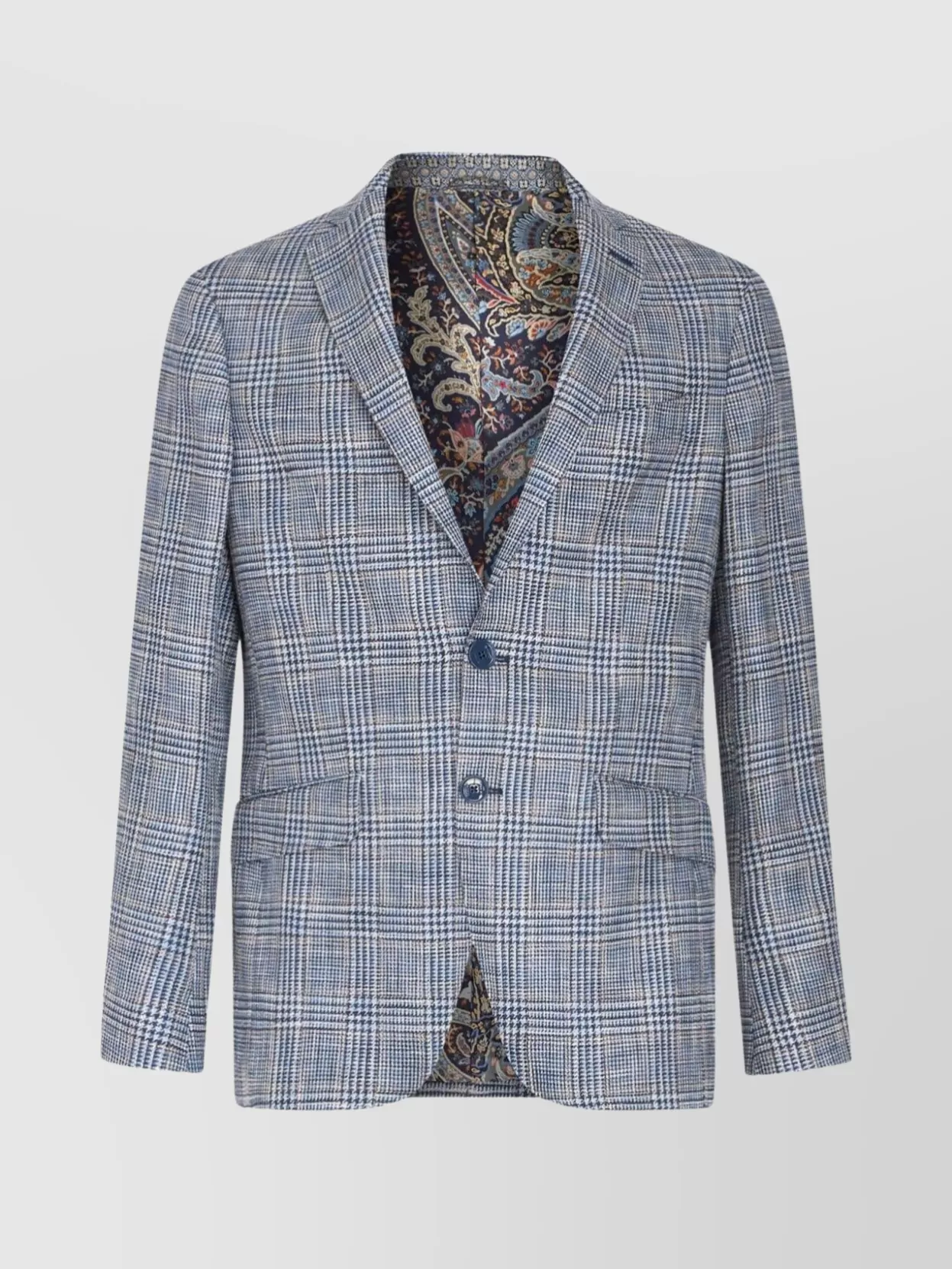 Shop Etro Checkered Blazer With Notched Lapels And Double Vent