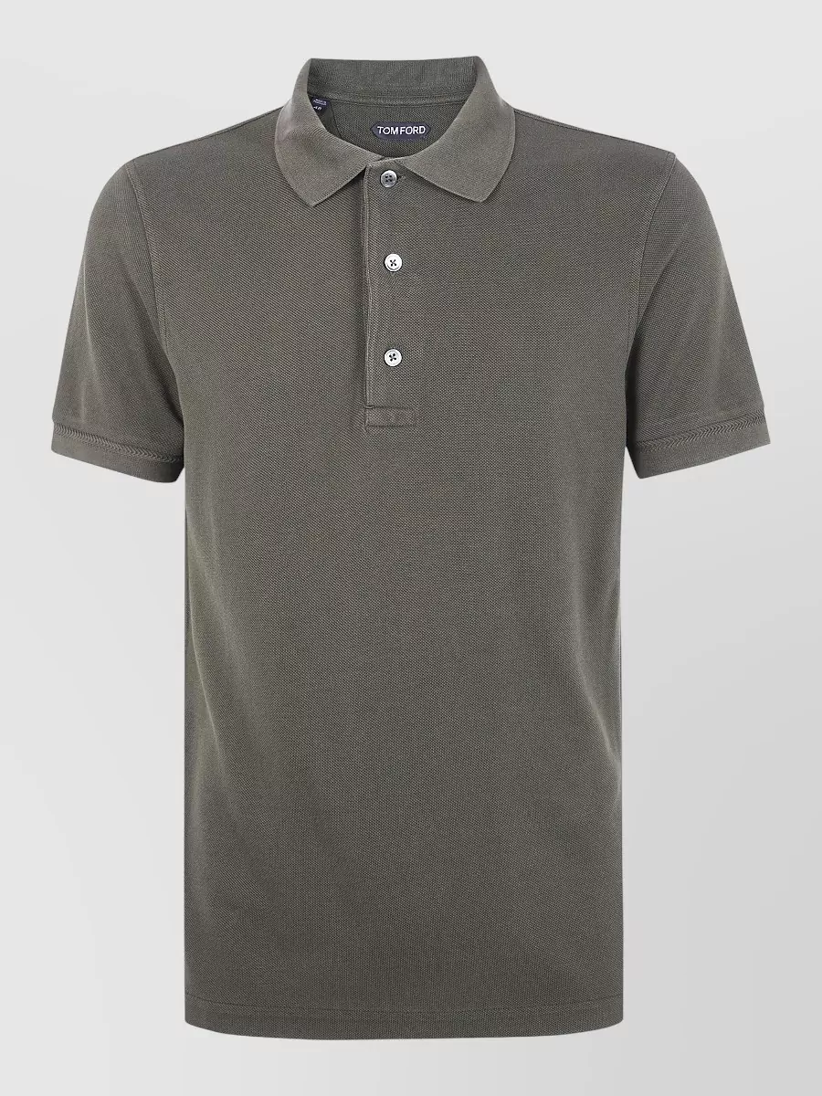 Tom Ford Lyocell Piquet Polo Shirt Short Sleeves