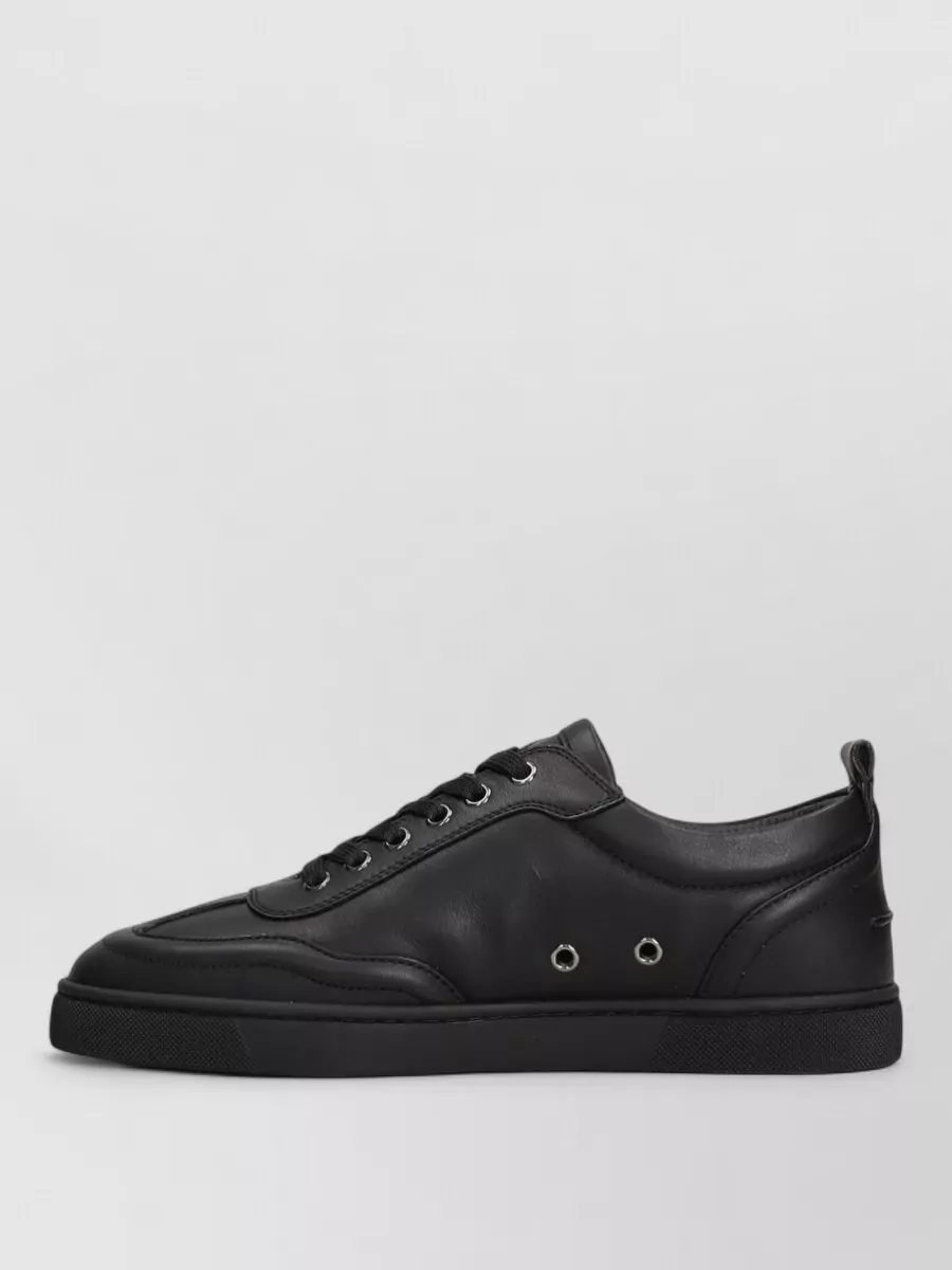 Christian Louboutin Leather Logo Print Lace-Up Sneakers