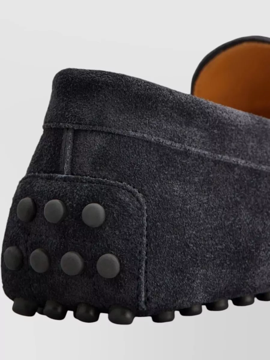 Tod's Suede Loafers Lace Bow Rubber Sole