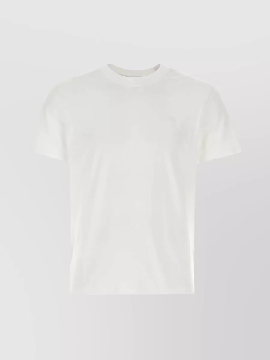 Shop Ami Alexandre Mattiussi Embroidered Organic Cotton T-shirt In White