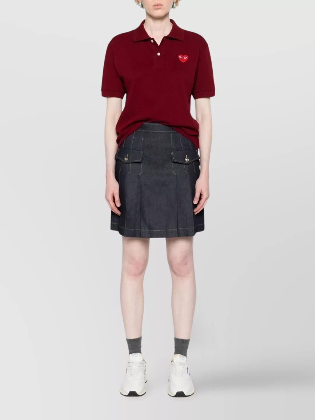 Comme Des Garçons Play Polo Style Top Short Sleeves