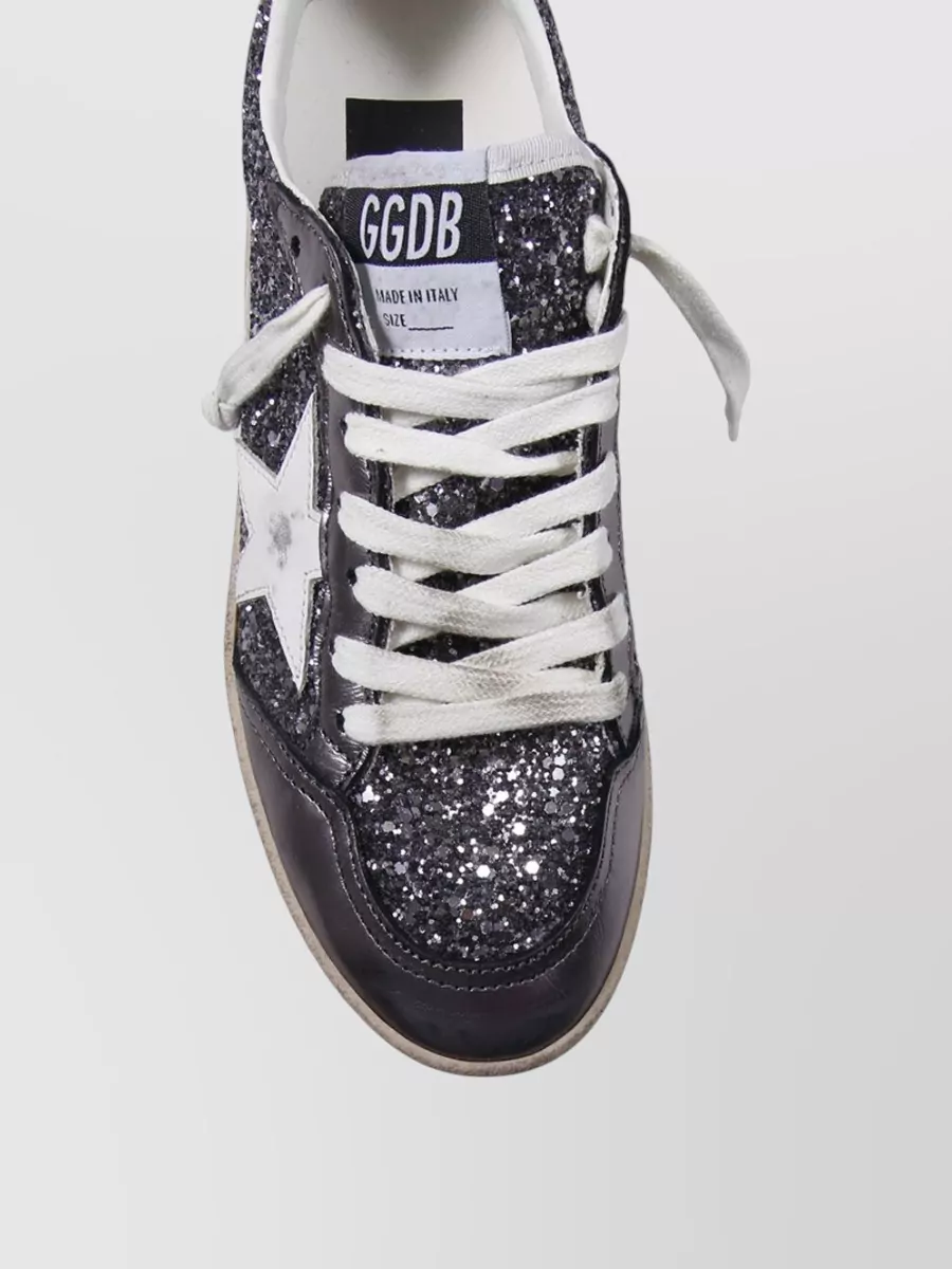 Golden Goose Ballstar Glitter Sneakers Leather Star Rubber Sole