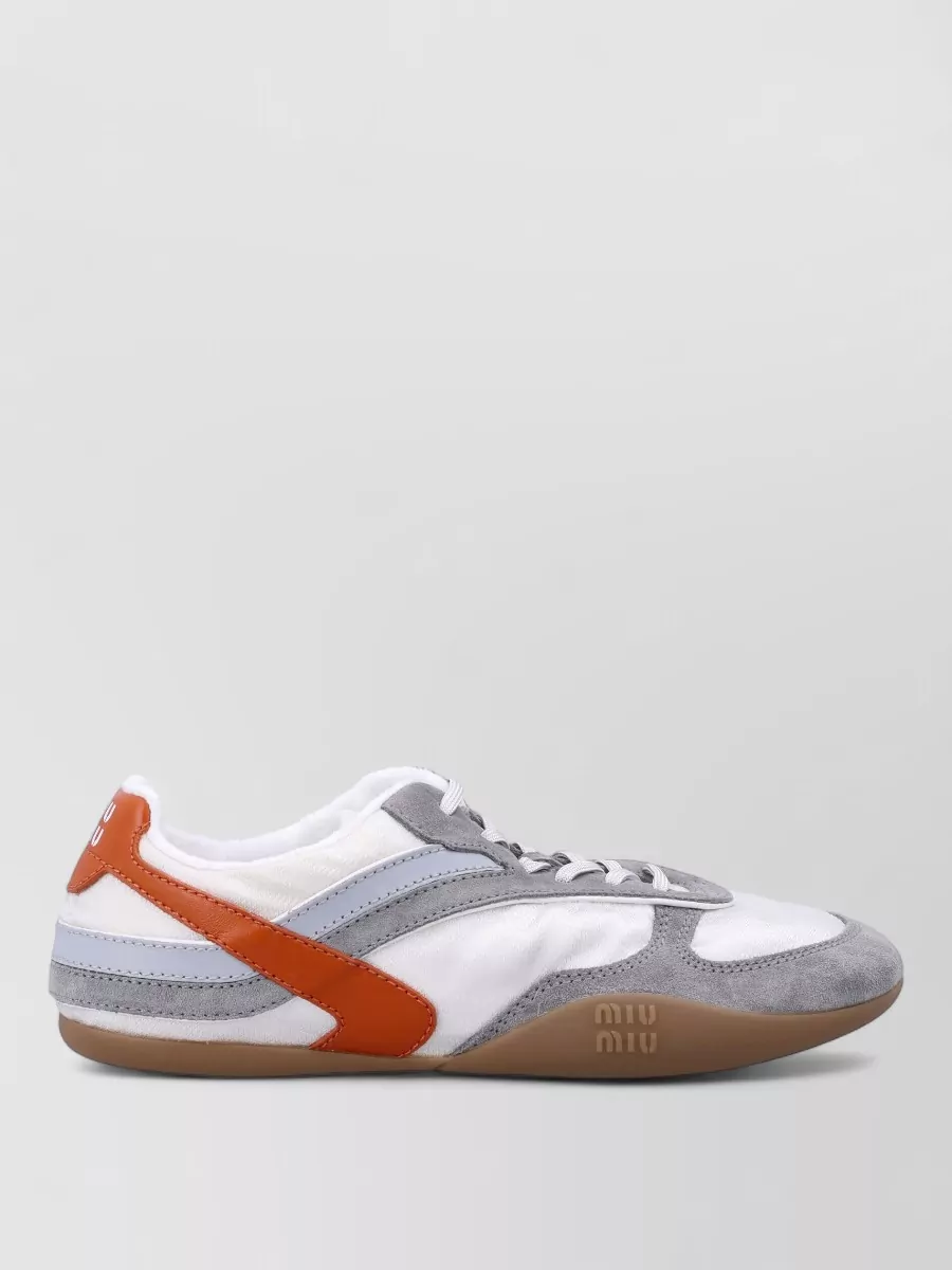 Miu Miu Polyester Lace-Up Sneakers
