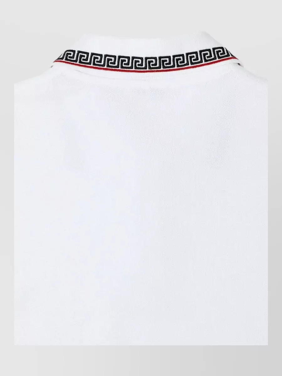 Versace Cotton Piqué Logo-Embroidered Polo Shirt