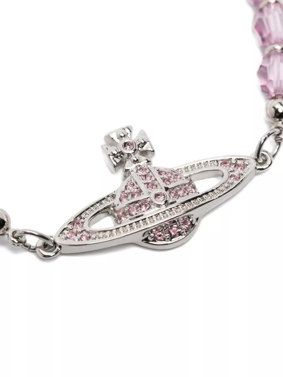 Vivienne Westwood Beaded Crystal Bracelets Silver Tone Hardware