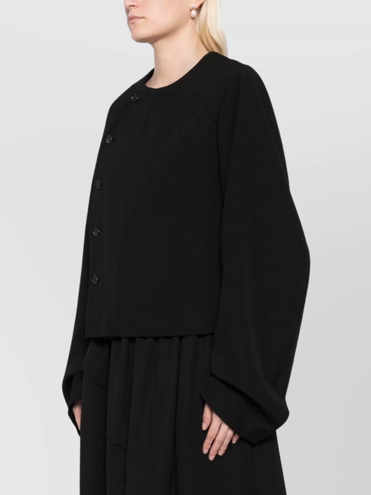 Comme Des Garçons Cropped Women's Jacket Long Sleeves In Black