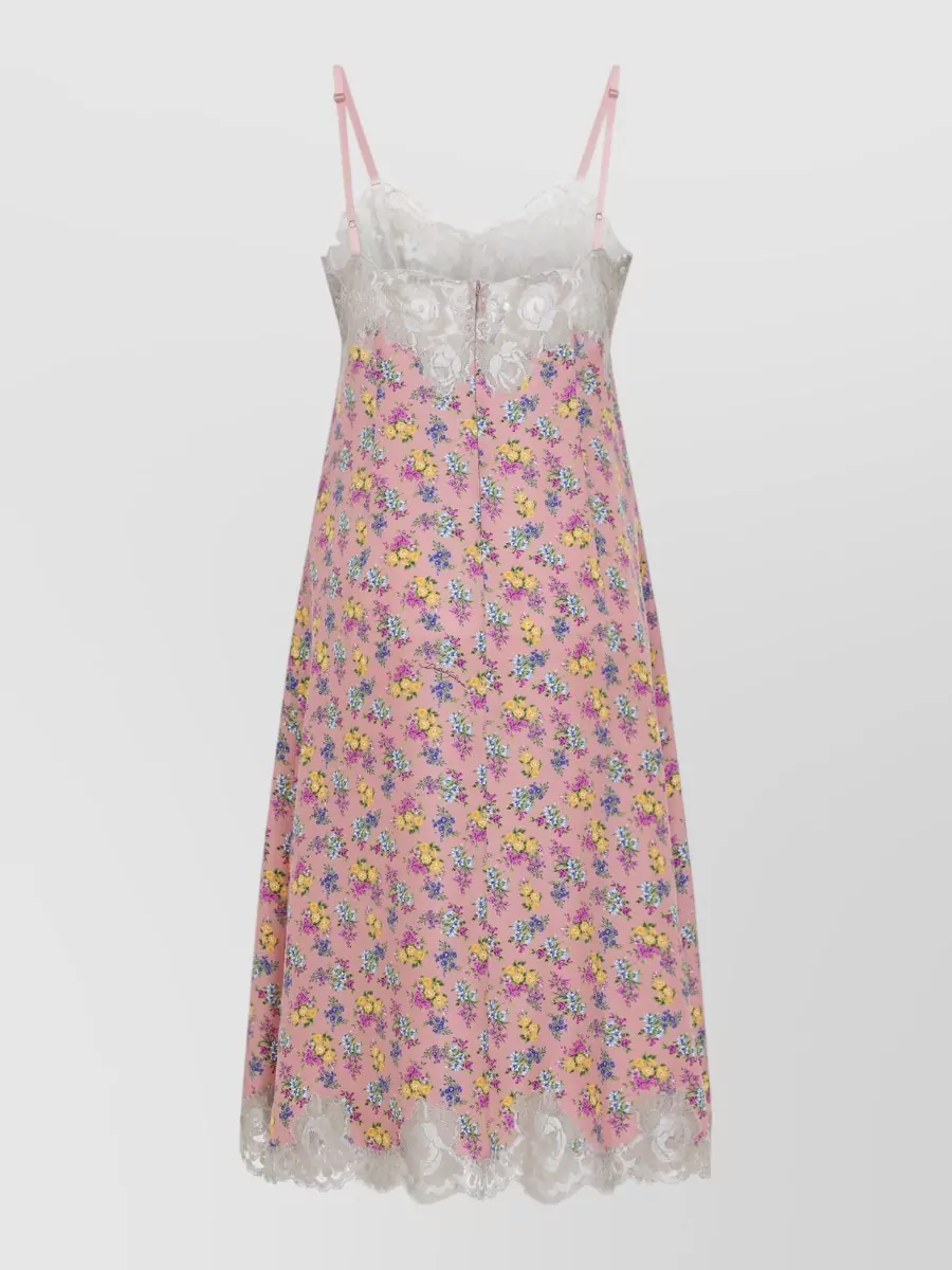 Dolce&Gabbana Silk Floral Lace Midi Slip Dress