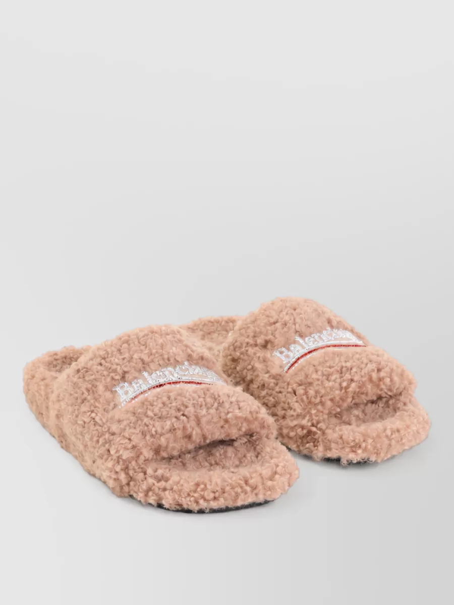 Balenciaga faux fur slide slippers