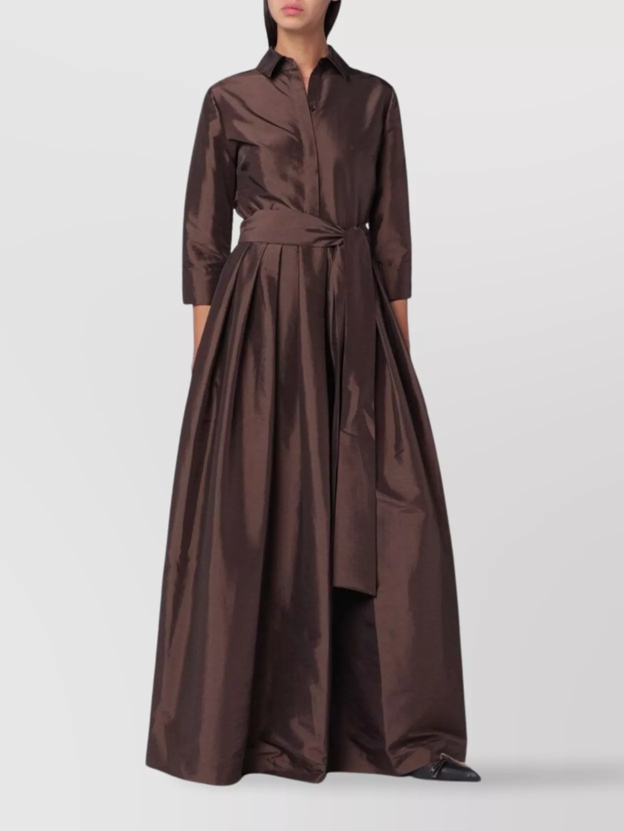 Simkhai Julip Belted Dress In Chocolate Colour In Brown