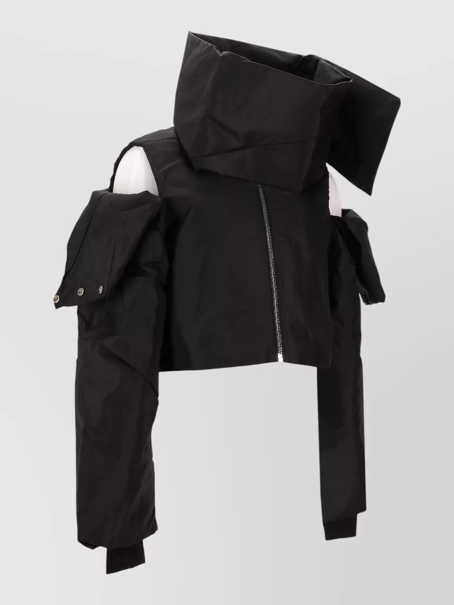 Rick Owens Drkshdw Cropped Jacket Detachable Sleeves Collar