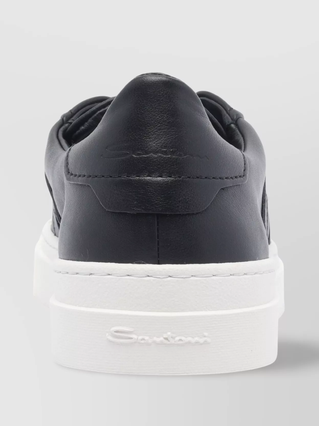 Santoni Low Top Leather Sneakers With Contrast Sole