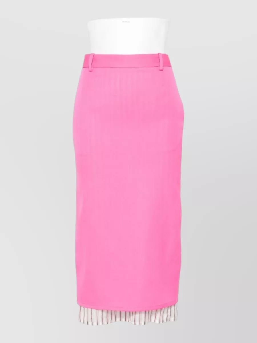 The Attico Wool low-rise midi skirt