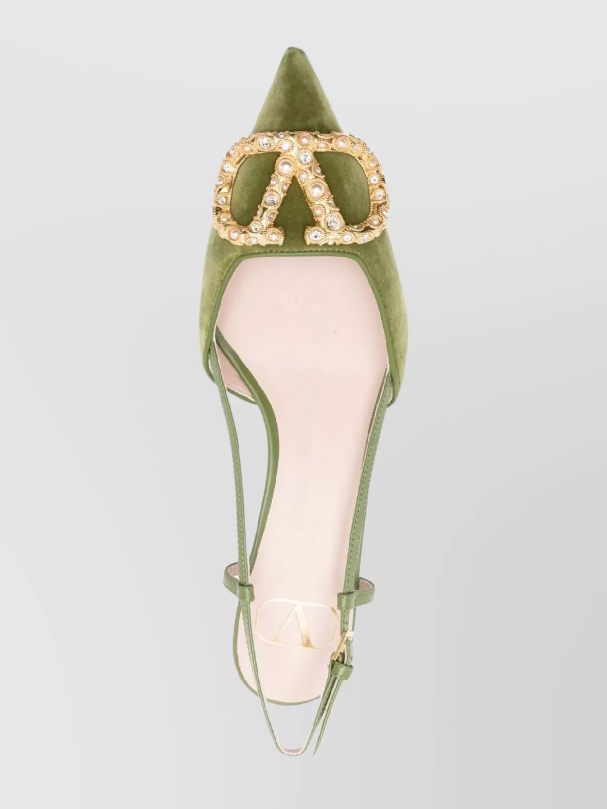 Valentino Garavani Signature Velvet Slingback Pumps Embellished Buckle